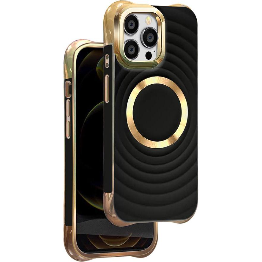 OEM Circle Glam Mag Hülle für Samsung Galaxy S24 Ultra schwarz (Samsung Galaxy S24 Ultra), Smartphone Hülle, Schwarz