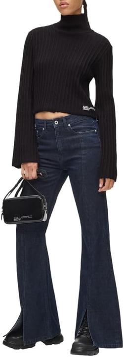 Image du produit Karl Lagerfeld Pull plissé col cheminée avec logo textuel (M)