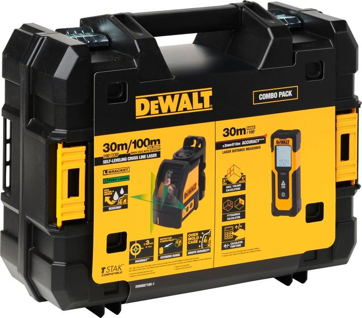 Actual product image DeWalt Line laser DW088CG and rangefinder DW099