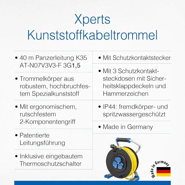 Produktbild As - Schwabe Kunststoffkabeltrommel mit USB (40 m, 1.50 mm²)