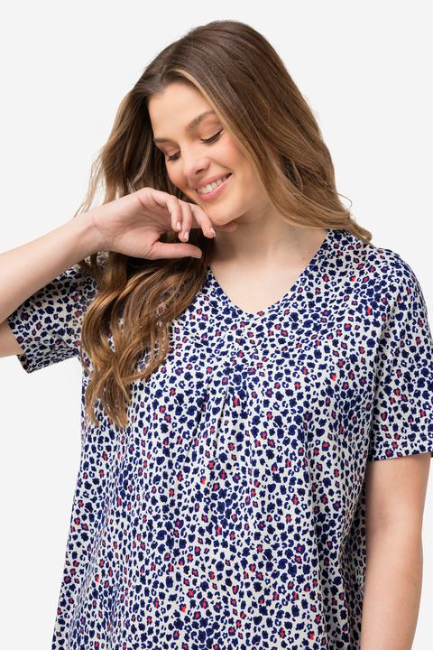 Produktbild Ulla Popken T-Shirt, Zierfalten, A-Linie, V-Ausschnitt, Halbarm (56)
