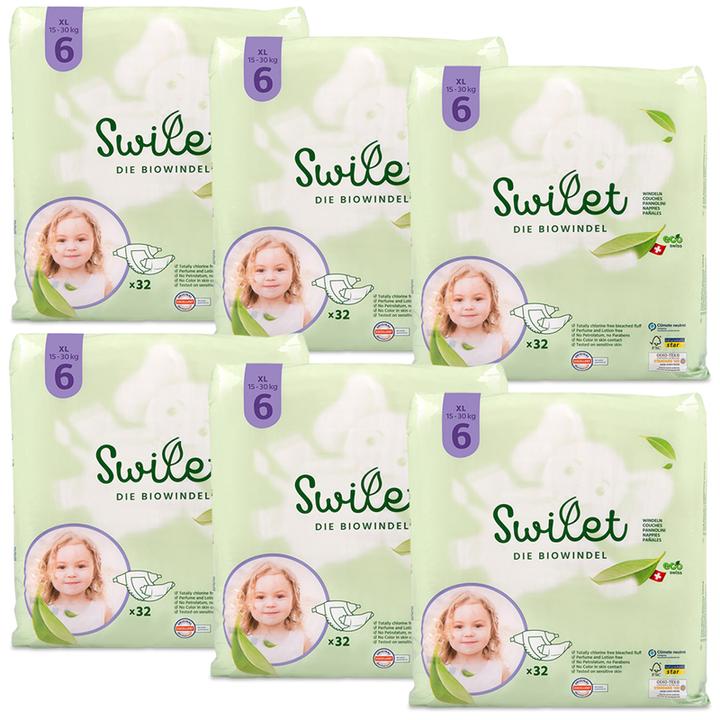 Produktbild Swilet Die Bio-Windel XL (Gr. 6, Halbmonatsbox, 192 Stück)