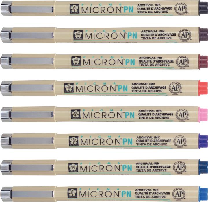 Actual product image Sakura Pigma Micron PN Everyday Pen Set of 8 coloured (Multicolor, 8 x)