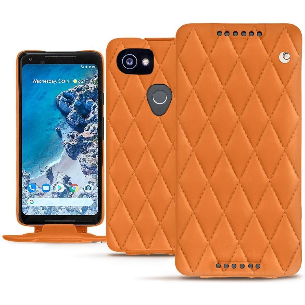 Noreve Lederschutzhülle vertikal (Google Pixel 2 XL), Smartphone Hülle, Orange