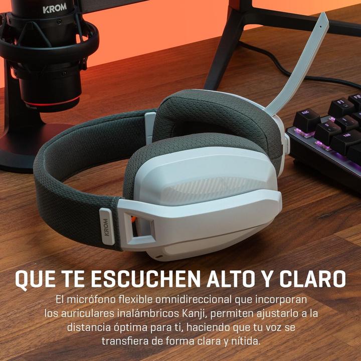 Actual product image Krom Auriculares Gaming Kanji Wireless Blanco (Cable, Wireless)