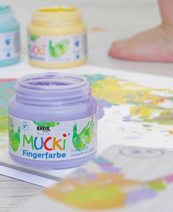 Immagine prodotto Kreul Mucki set da 6 (Giallo, Arancia, Rosa, Lilla, Verde, Turchese, 900 ml)