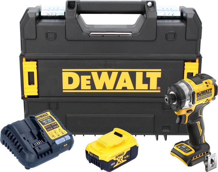 Produktbild DeWalt DCF 860 P1T Akku Schlagschrauber 18 V 282 Nm 1/4" Brushless + 1x Akku 5,0 Ah + Ladegerät +