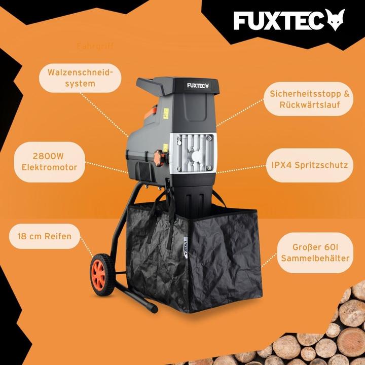 Immagine prodotto Fuxtec Elektro Gartenhäcksler FX-EGH2800T 2800W