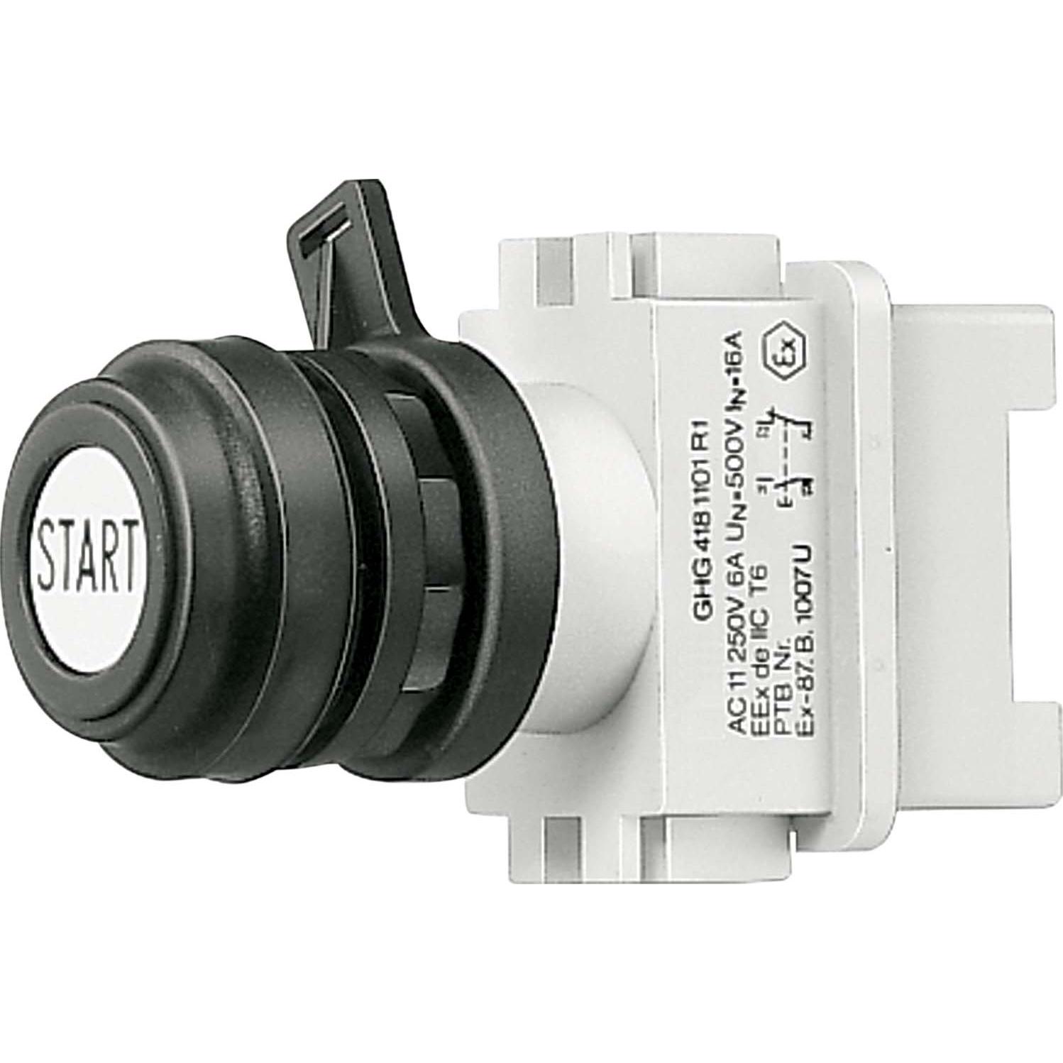 Ceag Pulsante per aree pericolose 1N/O/1N/C, Pulsante + Interruttore, Nero