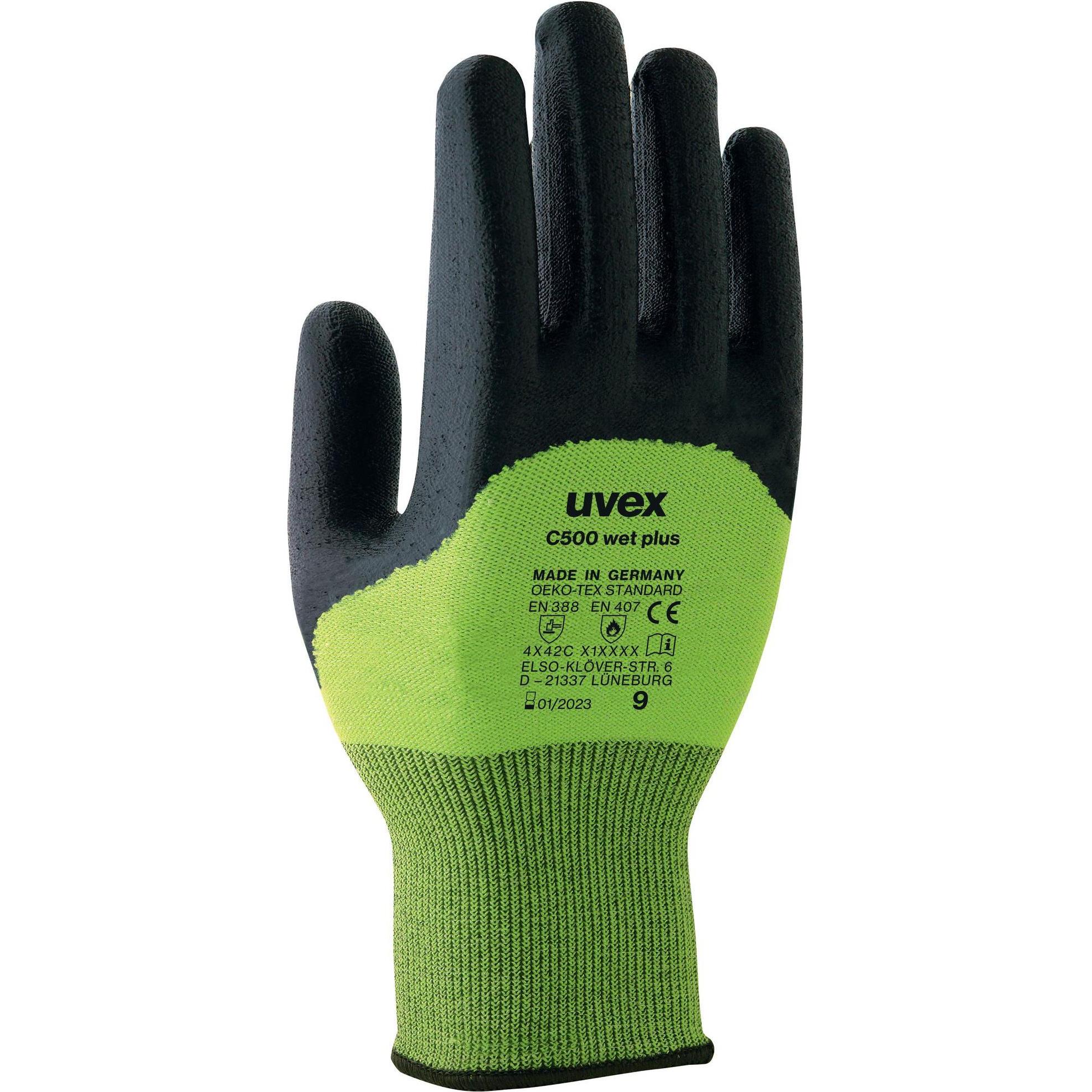 Uvex Safety, Schutzhandschuhe, Handschuhe C500 Wet plus, Schnittschutzstufe 5, Dyneema, Bambus, Grösse 10 (10)