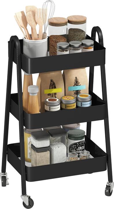 Image du produit Homcom Rollwagen Metall Schwarz