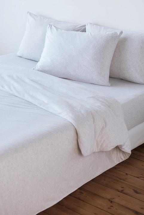 Image du produit Living Home Jersey mélangé uni (Set de linge de lit, 160 x 210 cm, 65 x 100 cm)