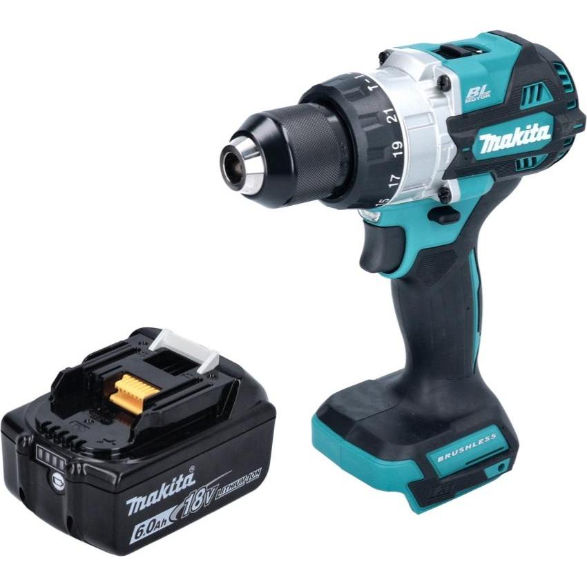Thumbnail - Makita, Bohrmaschine + Akkuschrauber, DHP 486 G1 Akku Schlagbohrschrauber 18 V 130 Nm Brushless + 1x Akku 6,0 Ah - ohne ...