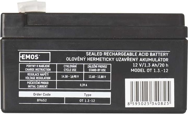 Immagine prodotto Emos Wartungsfreier Blei-Akku 12 V/1,3 (12 V, 1.30 Ah)