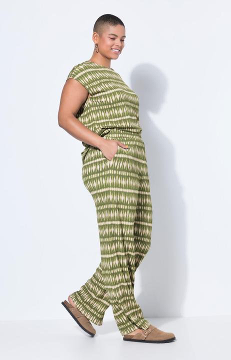 Image du produit Studio Untold Pantalon texturé, jambe large et taille élastique, imprimé (54)