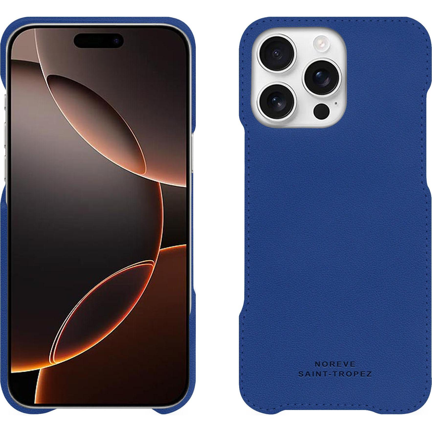 Noreve Lederschutzhülle (Apple iPhone 16 Pro), Smartphone Hülle, Blau