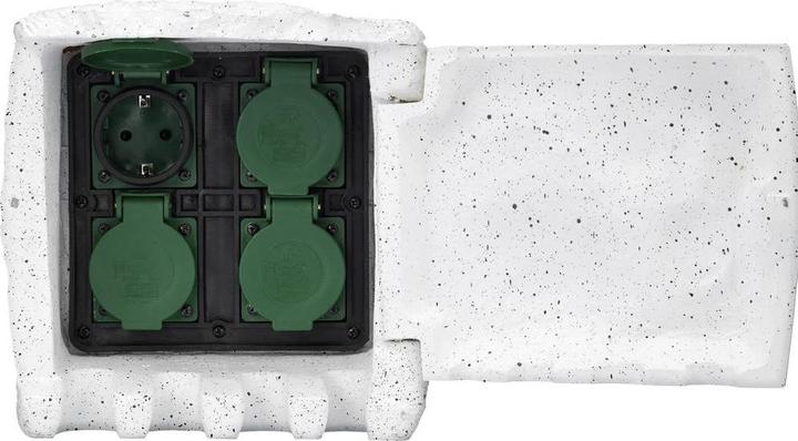 Produktbild Renkforce Gartensteckdose 4fach Stein-Grau