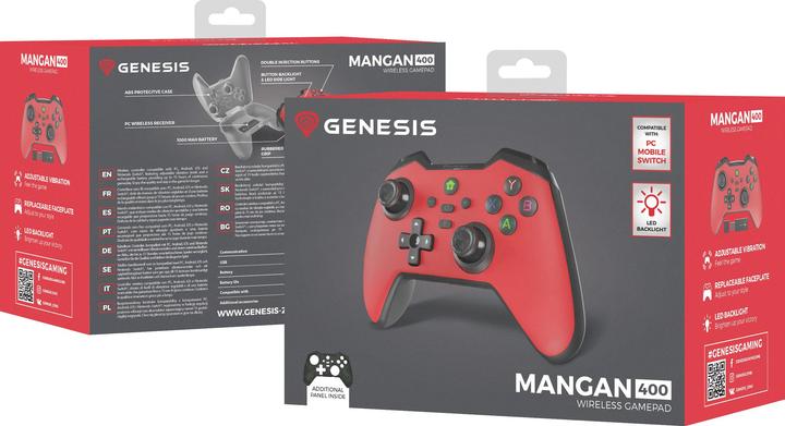 Produktbild Genesis Gamepad MANGAN 400 kabelgeb. rot/schwarz (Android, iOS, Mac, PC, Switch)