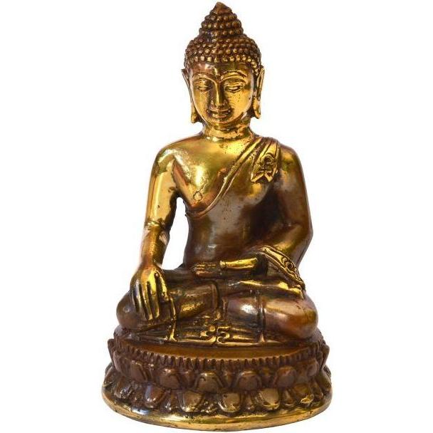 Saraswati, Deko Objekt, Thai Buddha Messing antik 4x8cm (4 x 8 cm)