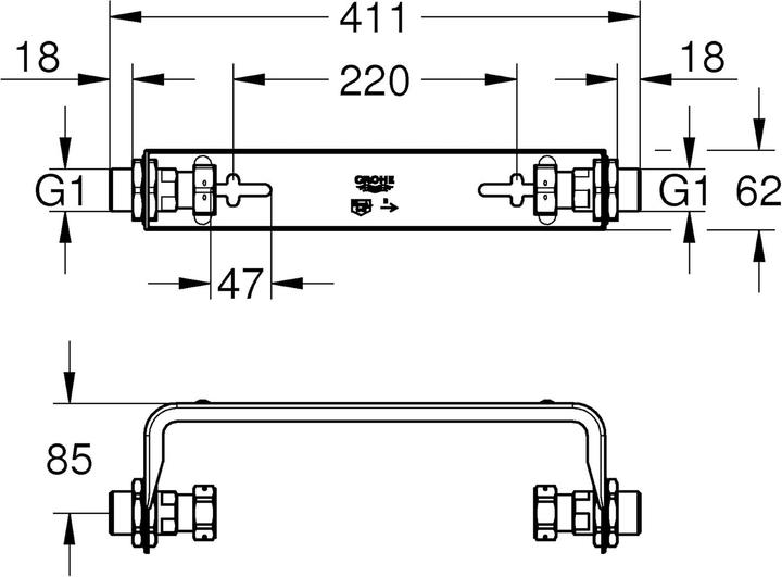 Actual product image Grohe Sense Guard mounting set