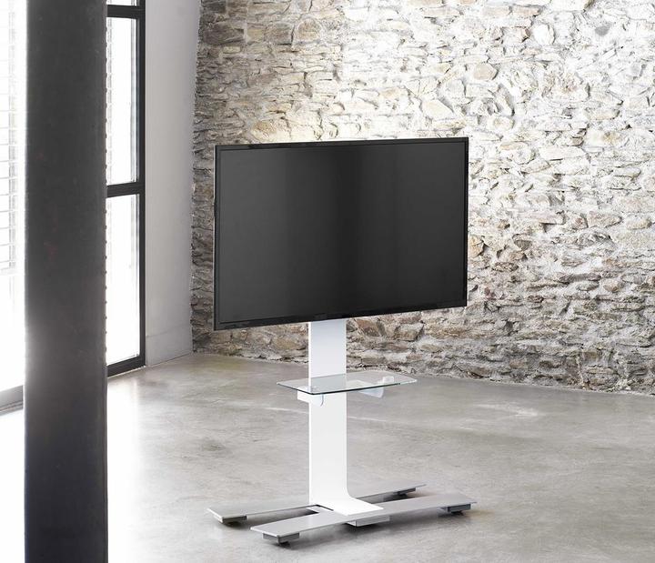 Produktbild Erard WILL 1050 L mobiler TV Standfuss mit Ablage 30-65 Zoll, weiss (65", 30 kg)