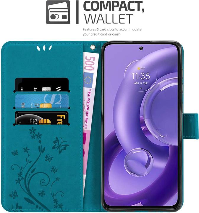 Actual product image Cadorabo Case for Motorola EDGE 30 NEO Flower Book (Motorola Edge 30 Neo)