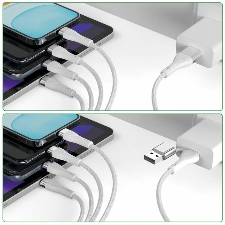 Actual product image 4smarts "USB-C/A Multi-Ladekabel 4in2 1.2m. wei" (1.20 m)