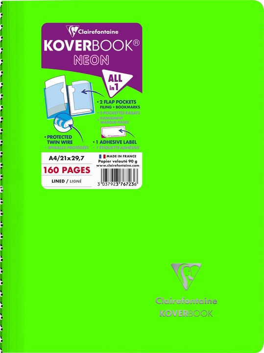 Produktbild Clairefontaine Koverbook Spiralblock (A4, Liniert, Kein Einband)