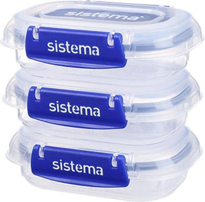 Actual product image Sistema Rectangle Klip it Plus 3 Pack 180ml (0.18 l)
