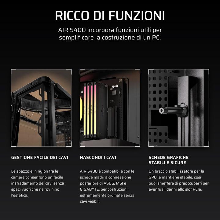 Actual product image Corsair AIR 5400 RS-R ARGB (ATX, Micro ATX (mATX), Mini-ITX)