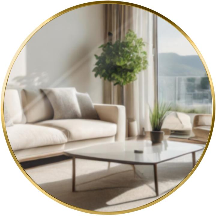 Produktbild CLP Wandspiegel Elsie rund in 4 Grössen, für Wohnzimmer, Schlafzimmer oder Bad (60 x 3 x 60 cm)