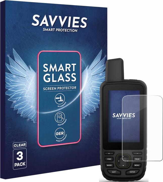 Actual product image Savvies 3x Smart Glass - 9H Hybrid Glass Screen Protector for Garmin GPSMAP 67