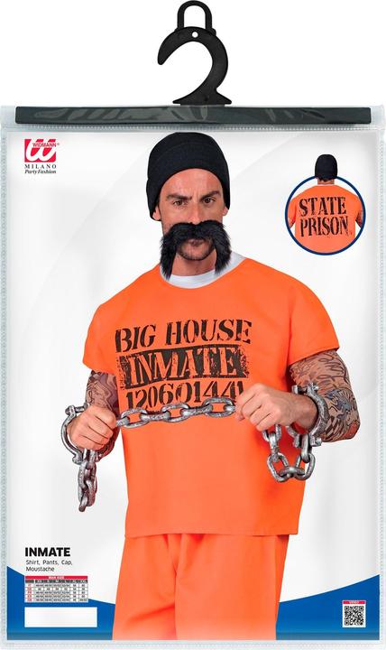 Immagine prodotto Widmann HÄFTLING (maglietta, pantaloni, berretto con baffi), XL (XL)