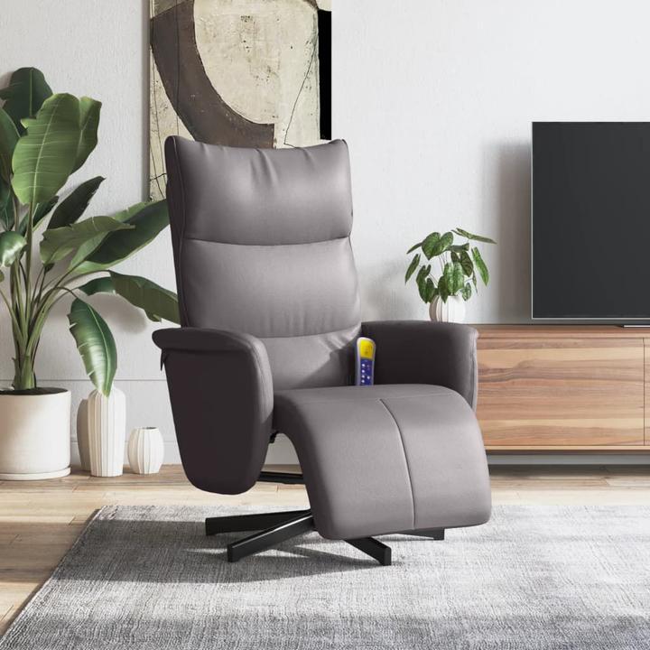 Produktbild VidaXL Massagesessel mit Fussteil Grau Kunstleder,Farbe