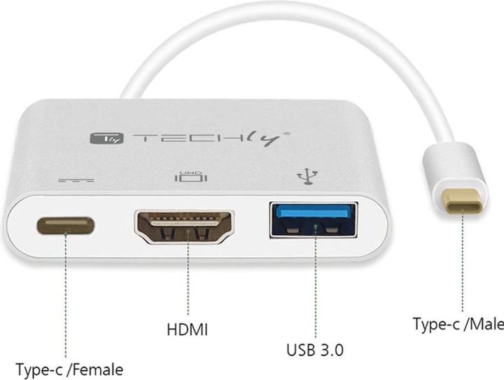 Actual product image Techly Converter Cable Adapter USB-C to (USB-C)