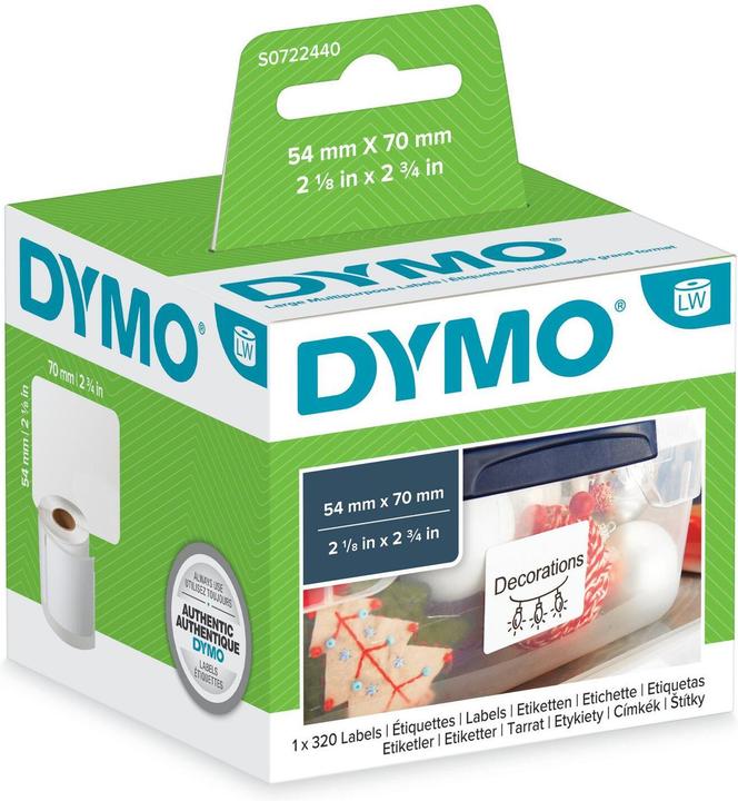 Dymo LabelWriter Universal Labels 70 x 54 mm, 320 labels, white (5.40 cm)