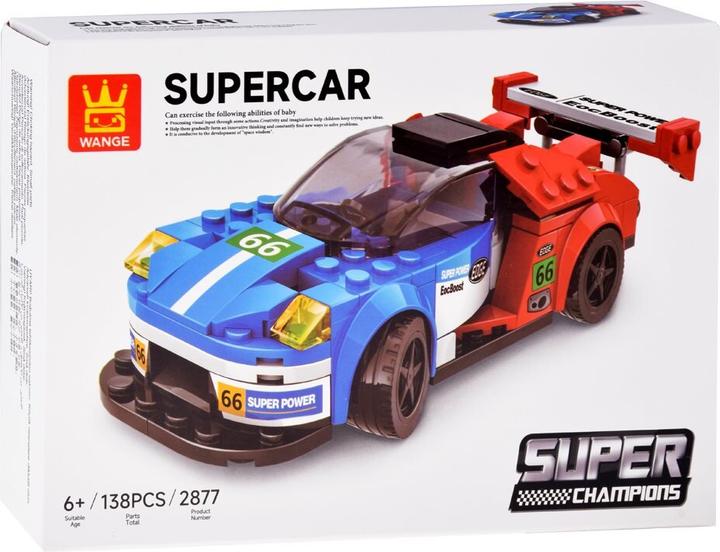 Jokomisiada Klocki techniczne Sportowe auto NIEBIESKO-CZERWONE 138-elementów ZA5744 EDUKAMP