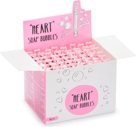 Actual product image Partydeco Soap bubbles Heart, pink (1 pkt / 48 pc.)