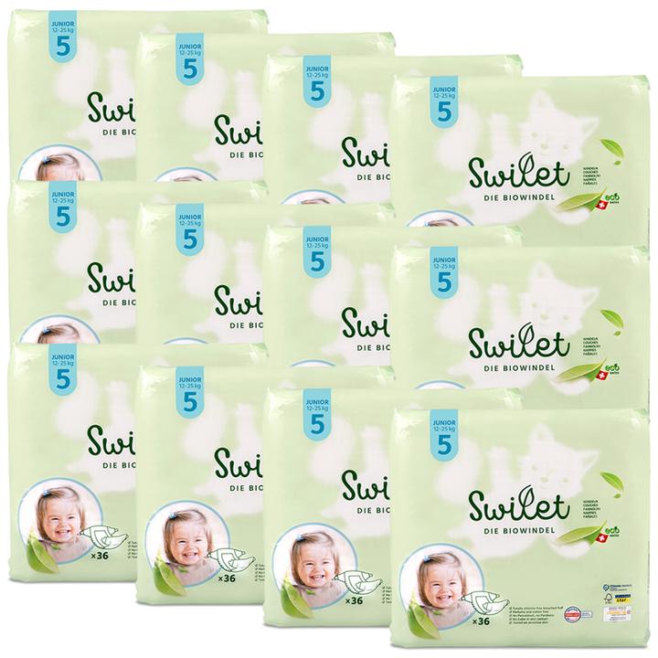 Produktbild Swilet Die Bio-Windel Junior (Gr. 5, Monatsbox, 432 Stück)