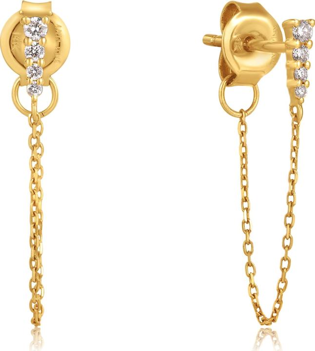Image du produit Ania Haie Or 14 carats Diamond Drop Chain Boucles d'oreilles (Or jaune 585)