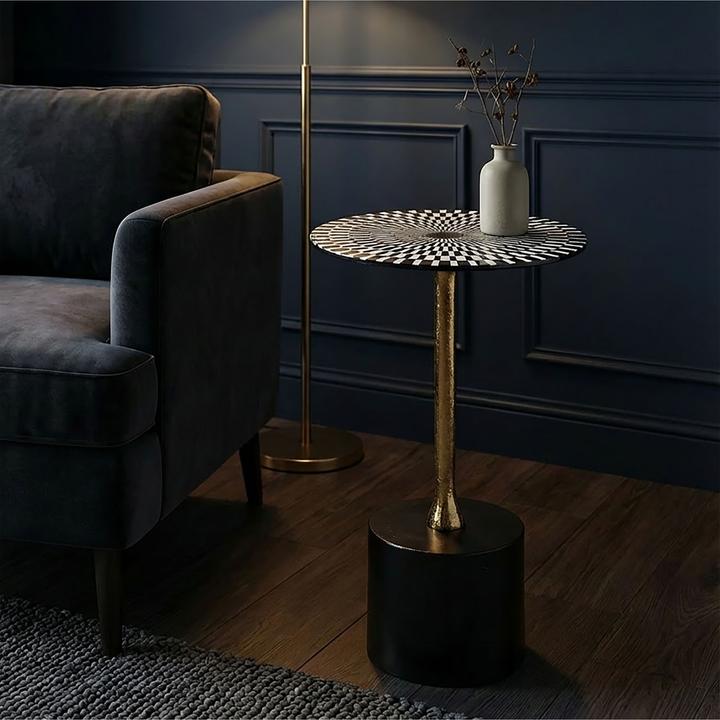 Produktbild FineBuy Beistelltisch Aluminium Anstelltisch Metall Wohnzimmertisch Dekotisch Couchtisch