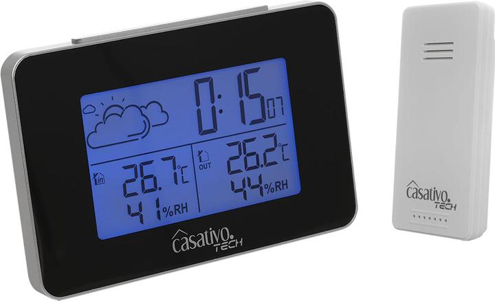 Casativo Funk Wetterstation mit Aussensor, Wettervorhersage & Funkwecker