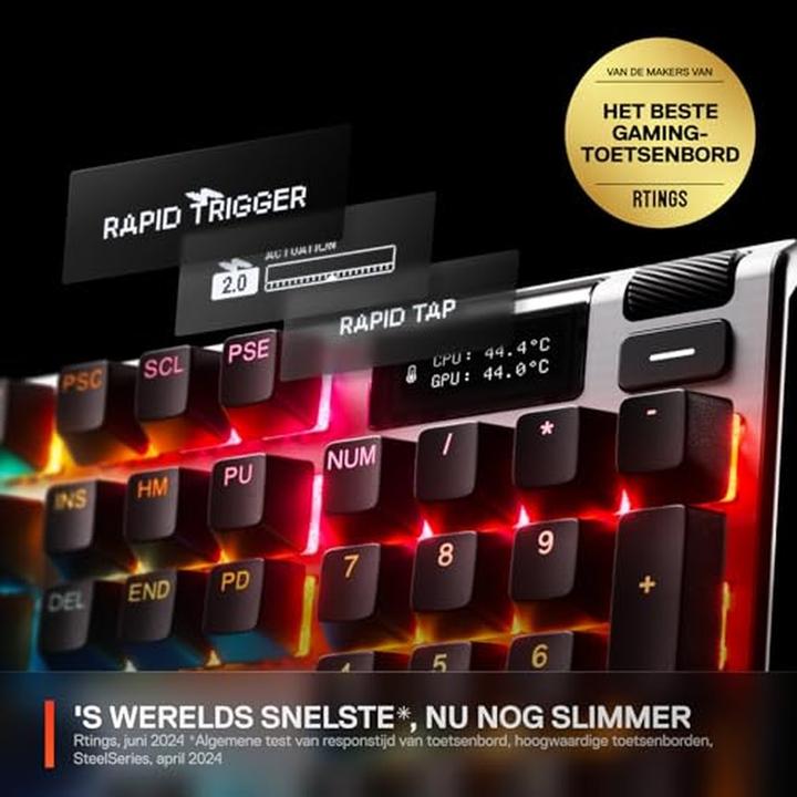 Actual product image SteelSeries | Gaming Keyboard | Apex Pro Gen 3 | Wired | US Layout | Black | USB-C | OmniPoint 3.0 Adjustable Hy (US, Cable)