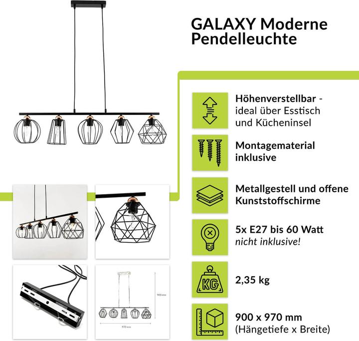 Produktbild Licht-Erlebnisse Pendelleuchte Galaxy (E27)