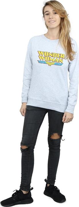 Actual product image Womens/Ladies Wonder Woman Crackle Logo Sweatshirt (L)