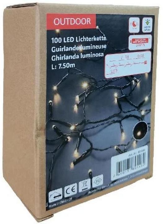 Image du produit GuGus Guirlande lumineuse LED d'extérieur 100 LED lumière blanche chaude Longueur 7.5m (7.50 m)