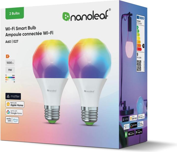 Image du produit Nanoleaf WiFi Smart LED Glühbirne A60/E27 2 Pack (E27, 1000 lm, 2x)