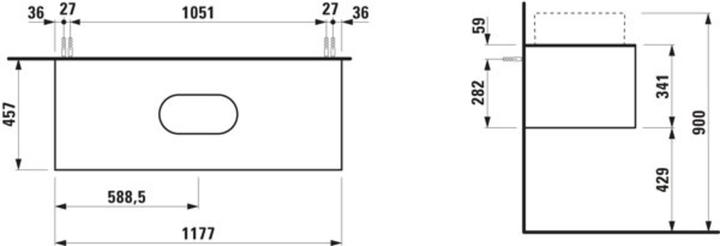 Produktbild Laufen Sonar Schubladenelement, 1 Schublade, passend zu Waschtisch H812348, H812349, Ausschnitt mitt