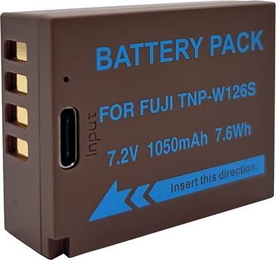 Produktbild Acconic Akku mit USB-C Input für Fuji NP-W126S HS33 EXR Fujifilm FUJI Finepix -Pro 1 HS30 EXR X-T3 VPB-XT3 (Kamera Akku)