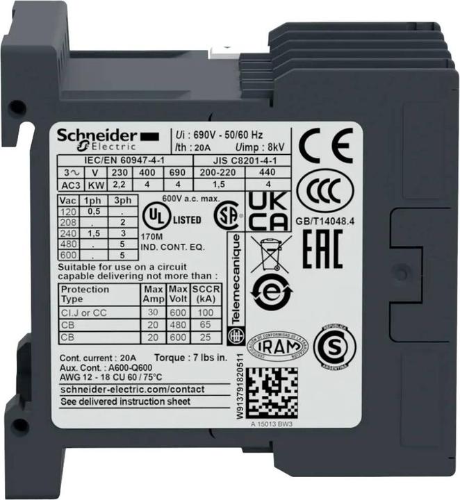 Produktbild Schneider Electric Schütz 4-polig 2S 2Ö 20A 230VAC
